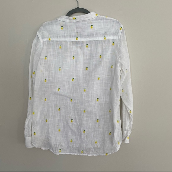 Merona White Pineapple Button Shirt Size XL - Picture 7 of 14